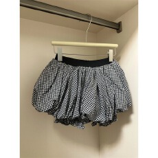 批发格子蓬蓬花苞半身裙女<b class='q'>大码</b>2026春季设计感高腰显瘦a字芭蕾裤裙子