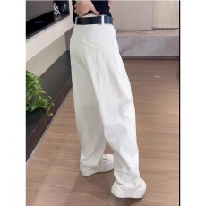 批发美式南大街复古胖mm百搭显瘦时尚御姐气质设计感<b class='q'>牛仔裤</b>女<b class='q'>直筒</b>裤