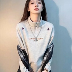 批发华棉复合小众魔王字母刺绣<b class='q'>潮牌</b><b class='q'>卫衣</b>女春秋季候美式高街痞帅外套