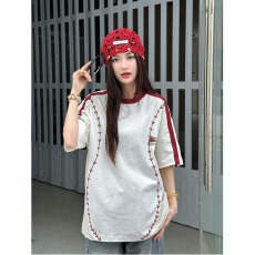 批发凉感速干短袖t恤男女款夏季美式复古功能性<b class='q'>棒球</b>半袖美式休闲百搭