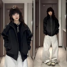 批发美式复古<b class='q'>棒球</b>服<b class='q'>外套</b>男女款春秋cleanfit飞行员夹克加厚三防冲锋衣