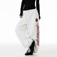 批发美式<b class='q'>街头</b>爵士舞运动裤女字母印花宽松直筒阔腿裤hiphop嘻哈舞蹈裤