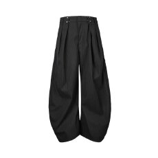 批发2026美式复古条纹褶皱弯刀西裤<b class='q'>男</b>女cleanfit廓形高级感休闲<b class='q'>裤子</b>