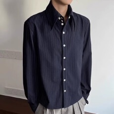 批发白色竖条纹衬衫上衣长袖女春季2026新款通勤宽松<b class='q'>百搭</b>内搭休闲衬衣