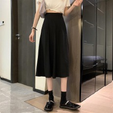 批发春夏新款大码高腰显瘦<b class='q'>半身裙</b>女黑色a字中<b class='q'>长款</b>一步裙胖mm包臀裙子