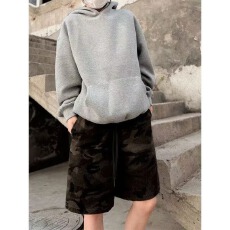 批发美式复古迷彩工装<b class='q'>短裤</b><b class='q'>男</b>女夏季水洗纯棉高级感裤子直筒宽松五分裤