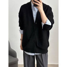 批发灰色华夫格重磅开衫V领<b class='q'>卫衣</b>男<b class='q'>女</b>秋季高级感覆古慵懒休闲情侣外套