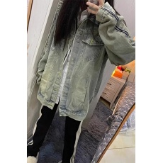 批发原版质量复古拉链牛仔外套男女同款<b class='q'>春</b>秋宽松设计感翻领夹克外套