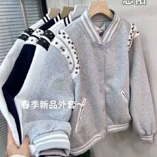 批发打钉棒球服外套豪歌男女春秋季新款美式宽松休闲学院风上衣情侣