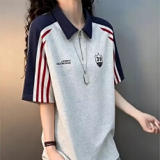 批发复古揭<b class='q'>潮</b>坊POLO衫2026新款宽松休闲T恤夏季男女重磅短袖<b class='q'>潮</b>牌上衣