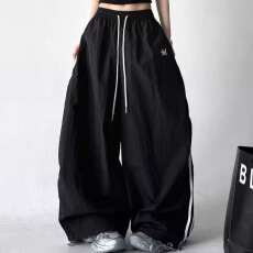 批发2026夏季新款工装裤女薄款<b class='q'>韩版</b>百搭高腰宽松抽绳<b class='q'>运动</b>宽松休闲阔腿