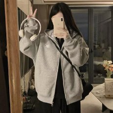 批发设计感小众连帽潮牌卫衣男女2026新款美式高街痞帅拉链<b class='q'>外套</b>