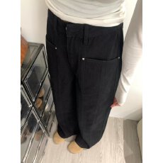 批发大码黑色裤子女高腰显瘦微喇牛仔裤秋冬季<b class='q'>胖</b>mm<b class='q'>宽松</b>复古阔腿喇叭裤