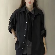批发宽松乐万冰丝垂感<b class='q'>衬衫</b><b class='q'>男</b>女长袖夏季痞帅dk显瘦外套<b class='q'>休闲</b><b class='q'>男</b>装白<b class='q'>衬衣</b>
