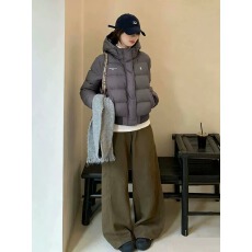 2026新款秋冬美式复古休闲短款百搭棉服冬季肯豆风棉衣连帽外套女
