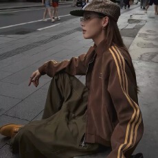 批发美式三条杠荔枝纹pu<b class='q'>皮衣</b>外套<b class='q'>男</b>女秋复古潮牌防风机能运动立领夹克