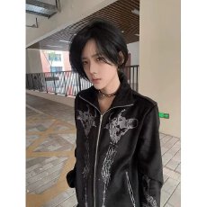 批发双面绒外套内加绒印花侠魁外套男女秋冬季时尚长袖加绒<b class='q'>夹克</b>