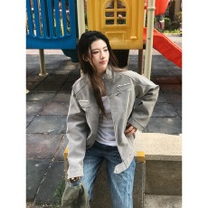 批发美式高街PU<b class='q'>皮衣</b>外套男女秋工装飞行夹克cleanfit高级感棒球服