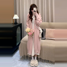 批发2025新款韩系氛围感白色针织<b class='q'>连衣裙</b>子女秋季小个子穿搭长裙高级感