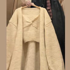 批发韩系慵懒风中<b class='q'>长款</b>毛衣<b class='q'>针织</b><b class='q'>开衫</b>外套女秋冬巨好看早秋穿搭上衣套装