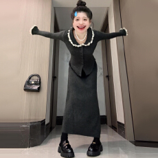 批发2025新款法式气质<b class='q'>蕾丝</b>花边针织连衣裙子女秋冬季内搭毛衣<b class='q'>套装</b>长裙