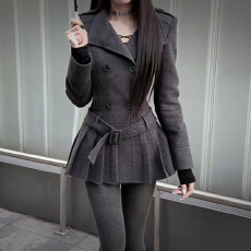 批发灰色西装毛呢外套<b class='q'>女</b>秋冬2025新款巨好看高级感小个子加厚呢子大衣