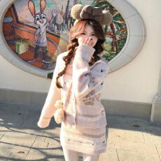 批发小个子香风圣诞穿搭粉色针织毛衣套装<b class='q'>连衣裙</b>子女秋冬2025新款短裙