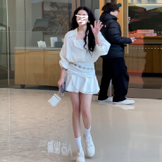 批发法式白色衬衫连衣裙子女夏季2026新款小个子设计感荷叶边气质短裙