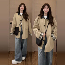 批发美式复古工装夹克<b class='q'>外套</b>女早春季2026年新爆款小个子宽松巨好看<b class='q'>上衣</b>
