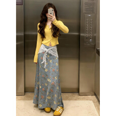 批发2026新款韩系氛围感穿搭一整套裙子女早春季针织开衫半身<b class='q'>长裙</b>套装