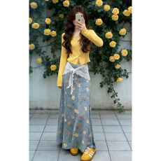 批发2026新款韩系氛围感穿搭一整套裙子女早春季针织开衫半身<b class='q'>长裙</b>套装