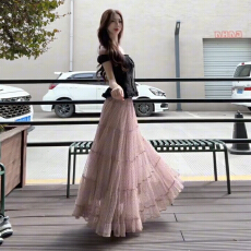 批发粉色高级感<b class='q'>波点</b><b class='q'>连衣裙</b>子女2026新款超火早春漂亮穿搭一整套装长裙