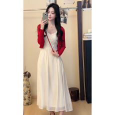 批发<b class='q'>白色</b>重工吊带<b class='q'>连衣裙</b>子女早春季穿搭2026新款海边度假夏季套装长裙