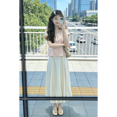 批发法式温柔粉色系穿搭<b class='q'>连衣裙</b>子<b class='q'>女</b>2026新款夏季独特漂亮套装花苞长<b class='q'>裙</b>