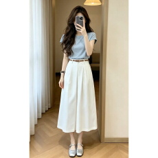 巨好看韩系穿搭一整套装连衣裙子女夏季2026新款漂亮绝美白色长裙