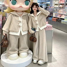 批发海军领假两件卫衣外套阔腿<b class='q'>裤</b>子套装女早秋季韩系松弛感休闲两件套