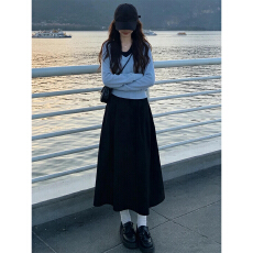 批发韩系巨好看漂亮穿搭一整套女2026新款早秋连衣裙子女两件套装长裙