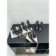 批发包头凉鞋女细跟尖头后空单鞋气质名媛杏色夏季新款浅口<b class='q'>性感</b>高跟鞋