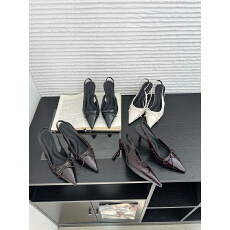 包头凉鞋女细跟尖头后空单鞋气质名媛杏色夏季新款浅口性感高跟鞋