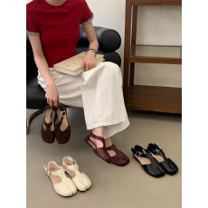 法式内增高分趾玛丽珍单鞋女2026 新款夏季镂空包头凉鞋绝美罗马