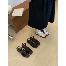 批发度假风法式复古编织罗马凉鞋2026 新款<b class='q'>夏</b>季百搭编织凉拖女鞋