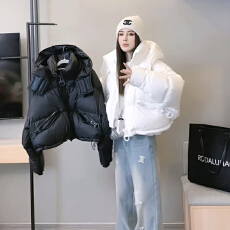 批发<b class='q'>明星</b>同款派克羽绒棉服女2025新款冬季保暖加厚工装棉袄外套