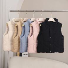 批发实拍韩系<b class='q'>新款</b>秋冬季灯芯绒羽绒棉服棉马甲女<b class='q'>背心</b>坎肩外套马夹女