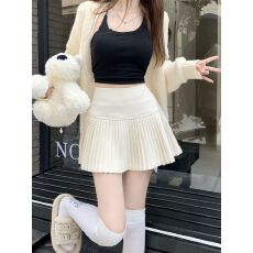 批发灰色毛呢<b class='q'>半身裙</b>女秋冬防走光<b class='q'>短裙</b>辣妹高腰百褶裙百搭半裙a字裙子