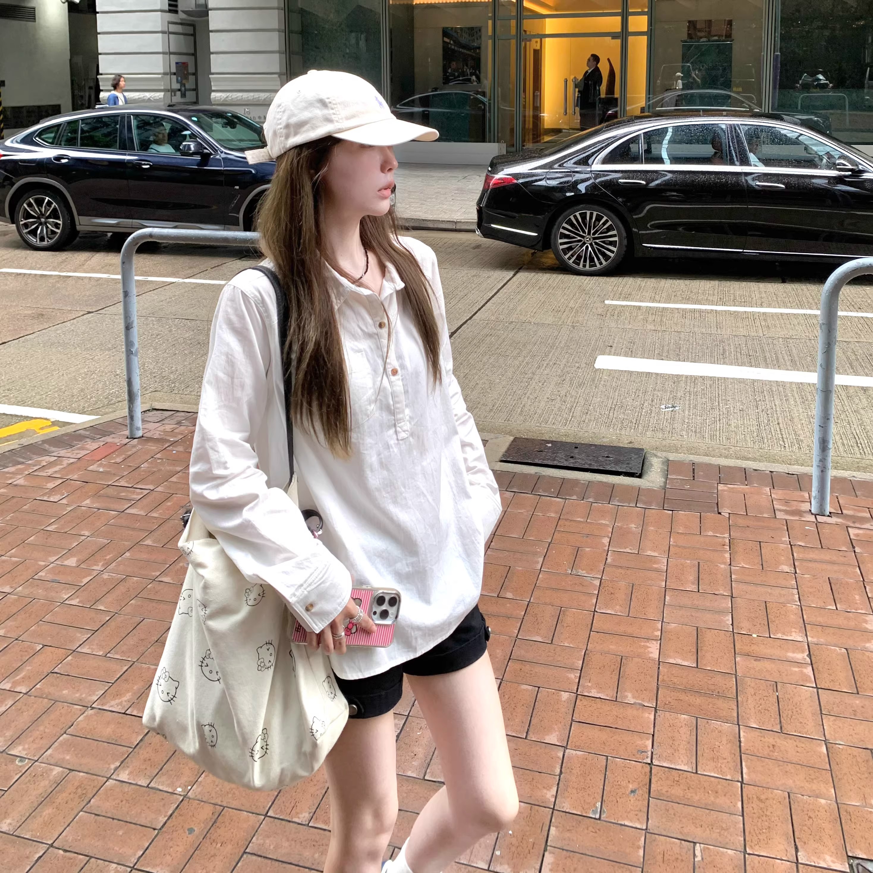 MY17344# 原版质量半开领白色衬衫女冬季Polo衫内搭衬衣女裝貨源服裝批發
