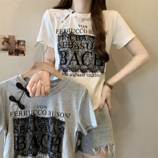 批发40支纯棉210克92棉/8氨纶短袖T恤女<b class='q'>网纱</b>蕾丝