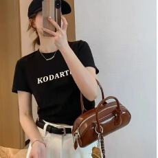 批发21支纯棉-210克100%棉 2026年春夏装短袖T恤女韩版印花