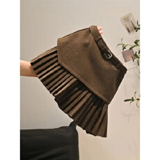 批发复古拼接毛呢假两件显气质<b class='q'>半身裙</b><b class='q'>女</b>2026春季新款百搭高腰a字短裙