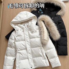批发新款收腰版羽绒棉服女冬季短款小个子韩版棉服修身貉子毛毛领外套