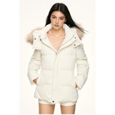 批发韩系大毛领连帽款棉服女 宽松百搭加厚防寒显高冬季通勤保暖上衣